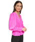 Women's Surplice V-Neck Shirred Shoulder Peplum Top