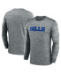 Men's Heather Gray Buffalo Bills Sideline Team Velocity Performance Long Sleeve T-shirt