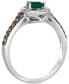 ფოტო #2 პროდუქტის Costa Smeralda Emeralds (1/2 ct. t.w.) & Diamond (1/4 ct. t.w.) Halo Ring in 14k White Gold