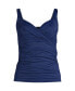 Фото #2 товара Petite V-Neck Wrap Underwire Tankini Swimsuit Top Adjustable Straps