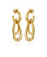 Gold-Tone Door Knocker Double Hoop Drop Earrings