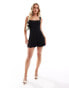 Фото #2 товара ASOS DESIGN Petite square neck softline mini dress in black