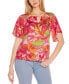 Фото #8 товара Women's Abstract Floral Cutout Detail Top