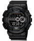 ფოტო #1 პროდუქტის Men's XL Digital Black Resin Strap Watch GD100-1B