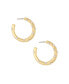 ფოტო #1 პროდუქტის 18K Gold Plated and Imitation Pearl Studded Hoops