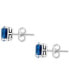 ფოტო #4 პროდუქტის EFFY® London Blue Topaz Cushion Stud Earrings (6-1/10 ct. t.w.) in Sterling Silver