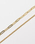 Lost Souls stainless steel 18ct gold plated pack of 2 chain necklaces