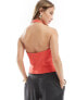 Фото #7 товара Mango backless halter waistcoat in red