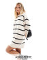 Фото #1 товара ASOS DESIGN Petite crew neck mini dress with wide cuff in stripe