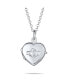 ფოტო #1 პროდუქტის Dainty Irish Religious Heart BFF Celtic Holding Hands Claddagh Locket Women Teens Necklace Photo Holder Keep Sake Pictures Frame.925 Sterling Silver