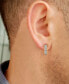 ფოტო #2 პროდუქტის Men's Diamond Square Cluster Geometric Hoop Earrings (1 ct. t.w.), 3/4"