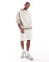 ASOS DESIGN oversized hoodie with hood detail in stone