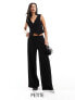 Фото #1 товара Vero Moda Petite plisse wide leg trouser co-ord in black