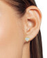 ფოტო #2 პროდუქტის Lab-Created Diamond Heart Cluster Bead Frame Stud Earrings (1/4 ct. t.w.) in 14k Gold-Plated Sterling Silver