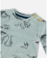 ფოტო #3 პროდუქტის Baby Boy Organic Cotton Printed Top And Evolutive Pant Set Sage With Printed Jungle - Infant