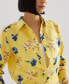 ფოტო #3 პროდუქტის Women's Floral Roll-Tab Shirt, Regular & Petite