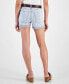 Фото #2 товара Juniors' Belted High-Rise Cuffed Shorts