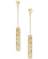 ფოტო #3 პროდუქტის Textured Bar Chain Drop Earrings in 14k Gold