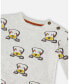 ფოტო #1 პროდუქტის Baby Boy Organic Cotton Top And Evolutive Pant Set Heather Beige With Printed Dog - Infant