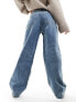 Фото #2 товара Mango straight leg washed jeans in light blue