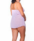 ფოტო #2 პროდუქტის Ava Plus Size Chiffon and Lace Babydoll Chemise with Panty, Set of 2