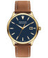 ფოტო #1 პროდუქტის Men's Swiss Heritage Brown Leather Strap Watch 40mm