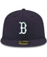 Фото #2 товара Men's Navy Boston Red Sox Logo White 59FIFTY Fitted Hat