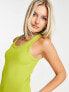 COLLUSION rib vest midi dress in green