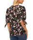 Фото #2 товара Блузка CeCe с цветочным принтом и завязками на 3/4 рукава, вырезом лодочка
