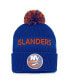Фото #1 товара Men's Royal, Orange New York Islanders 2022 NHL Draft Authentic Pro Cuffed Knit Hat with Pom