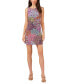 ფოტო #1 პროდუქტის Petite Printed Round-Neck Sleeveless Swing Dress