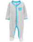 Baby Striped Snap-Up Thermal Sleep & Play Pajamas 3M