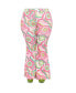 Plus Size 1970s Evening In Flare Pants pink & green floral, 1X - фото #1