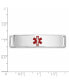 ფოტო #2 პროდუქტის 14k White Gold Epoxy Enameled Medical ID Ctr Plate Bracelet