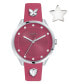 ფოტო #1 პროდუქტის Women's Pin Pink Dial Calfskin Leather Watch