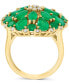 ფოტო #3 პროდუქტის EFFY® Emerald (6-1/4 ct. t.w.) & Diamond (1/4 ct. t.w.) Flower Statement Ring in 14k Gold