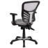Фото #2 товара Mid-Back Gray Mesh Multifunction Executive Swivel Chair With Adjustable Arms