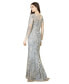 Women's Boat Neck Long Sleeve Fitted Lace Gown