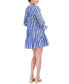 Women's Striped Smocked-Sleeve Tiered Dress