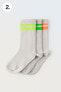 Фото #12 товара 3-pack of neon stripe socks