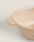 Stoneware salad bowl with handles