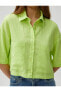 Фото #30 товара Standart Gömlek Yaka Düz Yeşil Kadın Gömlek 3sal60006ıw