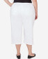 Фото #2 товара Plus Size Bayou Embroidered Capri Fringe Bottom Pants