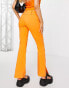 ASOS DESIGN hipster bengaline flare trousers in pop orange