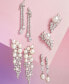 ფოტო #5 პროდუქტის Cultured Freshwater Pearl (10mm) & Cubic Zirconia Drop Earrings in Sterling Silver