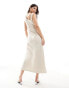 Фото #3 товара Ever New linen asymmetrical midi dress in stone