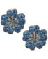 ფოტო #1 პროდუქტის Gold-Tone Pavé & Blue Crystal Flower Clip-On Button Earrings