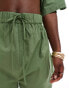 ASOS DESIGN cotton co-ord beach short in khaki