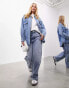 Фото #4 товара ASOS EDITION denim super oversized shacket with pockets in mid blue