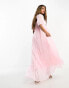 Фото #2 товара Collective the Label exclusive empire maxi dress in metallic baby pink